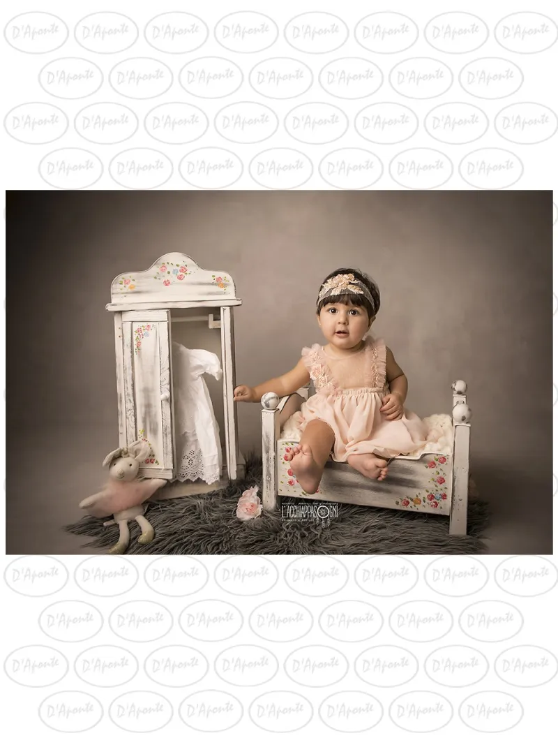 D'APONTE NEWBORN NB060 WHITE BED AND WARDROBE KIT WITH FLOWERS | D'Aponte | Newborn Accessories