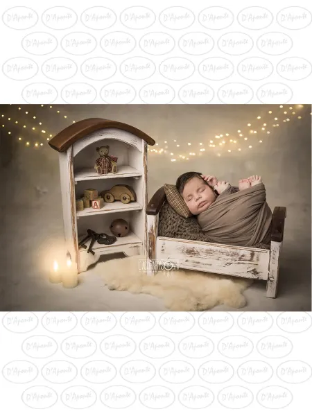 D'APONTE NEWBORN NB055 WHITE-BROWN BED AND WARDROBE KIT | D'Aponte | Newborn Accessories