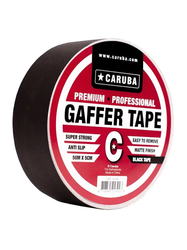 CARUBA Gaffer Black Ribbon 50m x 5cm | D'Aponte | Studio Accessories