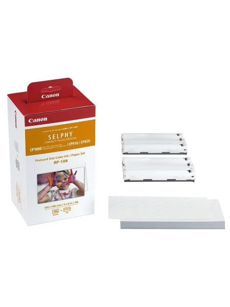 CANON RP-108 High-Capacity Color Ink/Paper Set for SELPHY CP910 Printer | D'Aponte | Photographic Paper