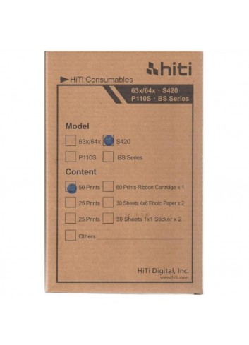HITI S420 Carta Fotografica 50 fogli 10x15 cm s 400/420