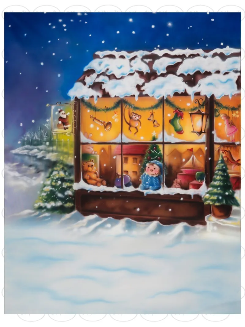 D'APONTE CHRISTMAS CANVAS BACKDROP SB 12-323 | D'Aponte | Printed Christmas Backdrop