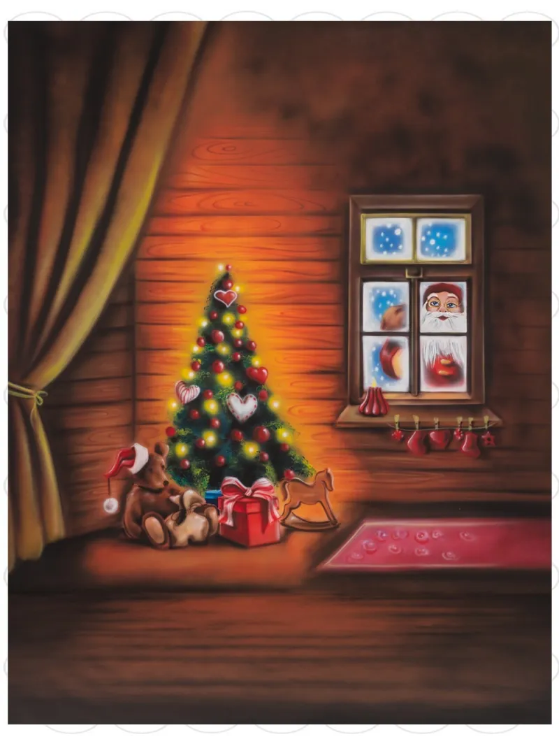 D'APONTE CHRISTMAS CANVAS BACKDROP SB 12-323 | D'Aponte | Printed Christmas Backdrop