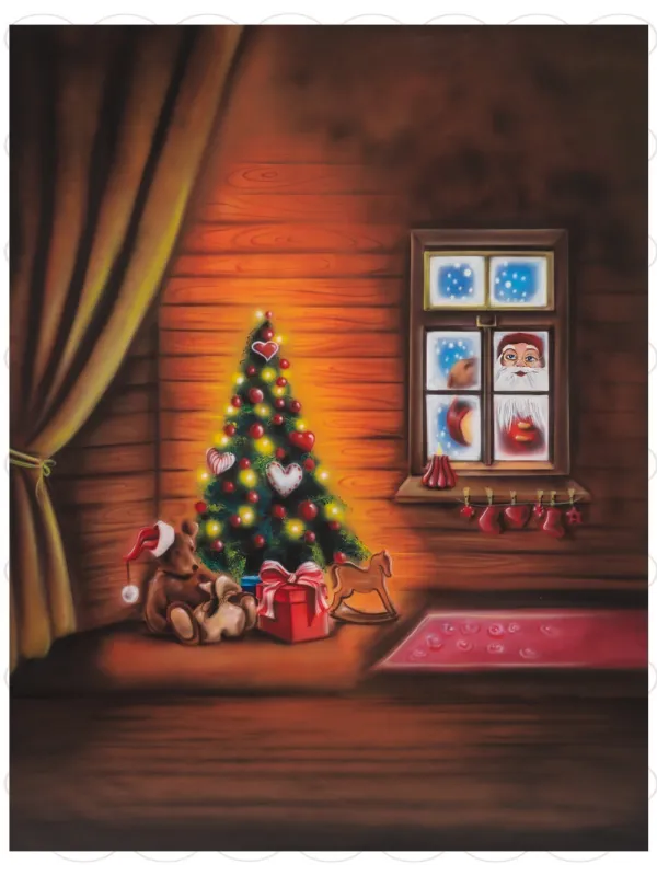 D'APONTE CHRISTMAS CANVAS BACKDROP SB 12-323 | D'Aponte | Printed Christmas Backdrop
