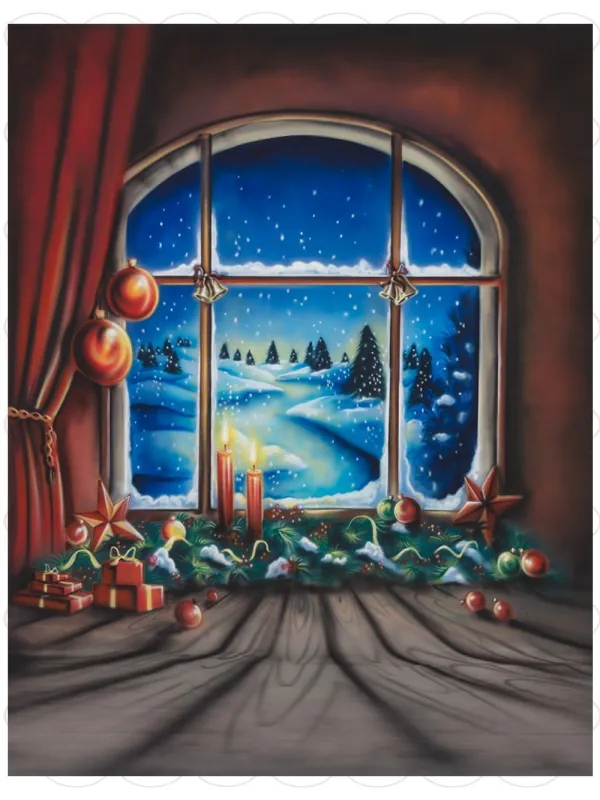 D'APONTE CHRISTMAS CANVAS BACKDROP SB 12-323 | D'Aponte | Printed Christmas Backdrop
