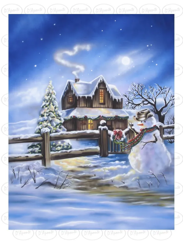 D'APONTE CHRISTMAS CANVAS BACKDROP SB 12-323 | D'Aponte | Printed Christmas Backdrop
