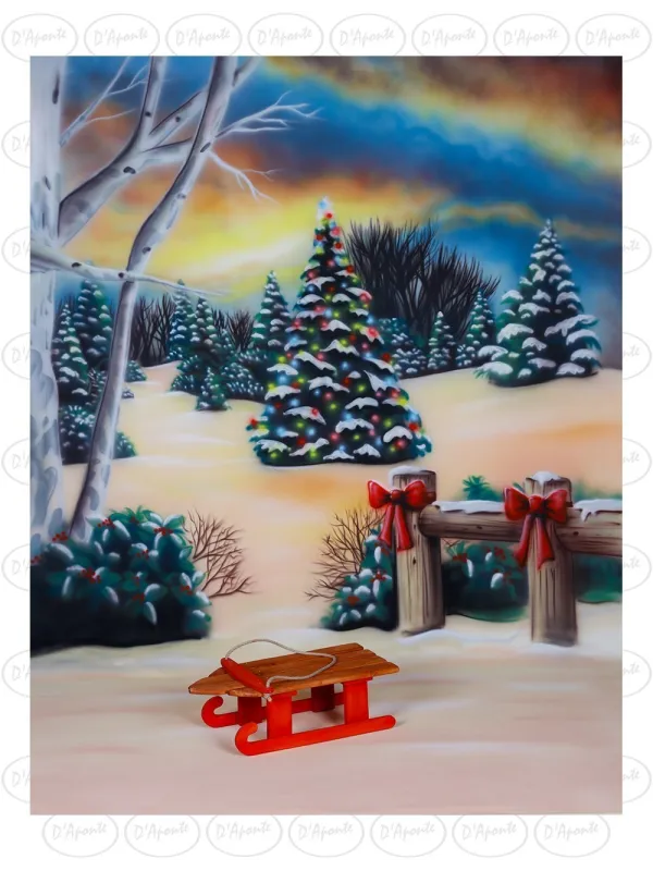 D'APONTE CHRISTMAS CANVAS BACKDROP SB 12-323 | D'Aponte | Printed Christmas Backdrop