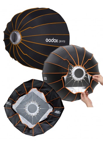 GODOX QR-P70 Softbox Parabolico a sgancio rapido - Attacco Bowens - Richiudibile