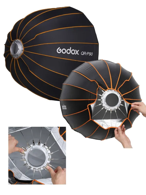 GODOX QR-P90 Quick Release Parabolic Softbox - Bowens Attack | D'Aponte | Softbox