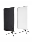 AURORA Pannello Riflettente 100x180cm Nero/Bianco con Supporto.