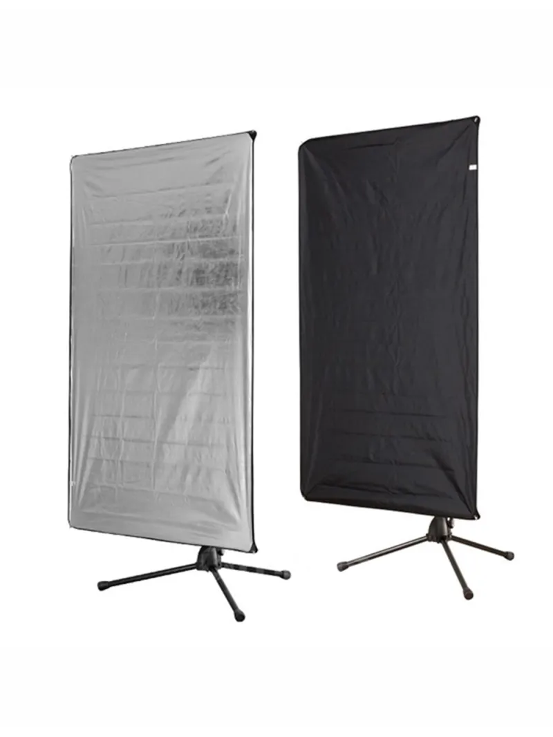 AURORA Reflective Panel 100x180cm Silver/Black with Frame. | D'Aponte | Reflective and diffusing panels