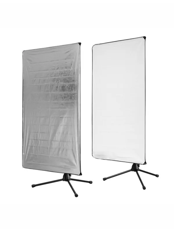 AURORA Reflective Panel 100x180cm Silver/White with Frame. | D'Aponte | Reflective and diffusing panels