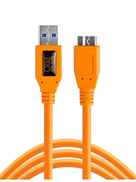 TetherPro USB 3.0 to Micro-B, 460cm, Orange | D'Aponte | Theter Tools Cables