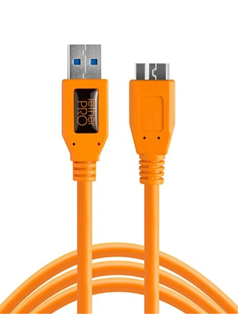 TetherPro USB 3.0 to Micro-B, 460cm, Orange | D'Aponte | Theter Tools Cables