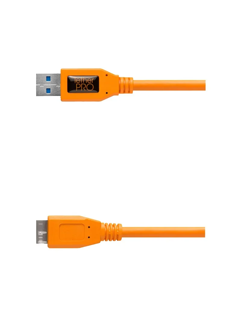 TetherPro USB 3.0 to Micro-B, 460cm, Orange | D'Aponte | Theter Tools Cables