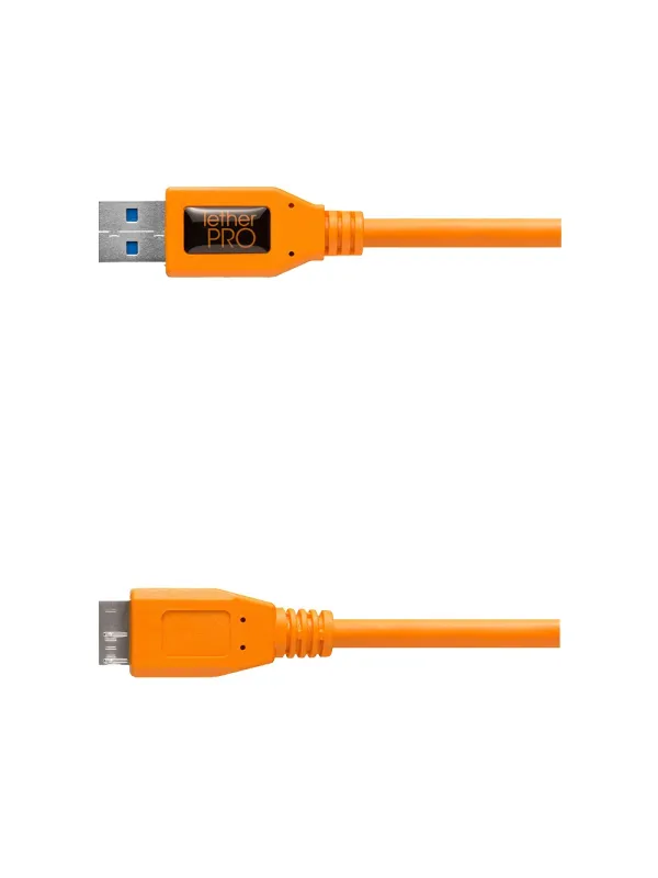 TetherPro USB 3.0 to Micro-B, 460cm, Orange | D'Aponte | Theter Tools Cables