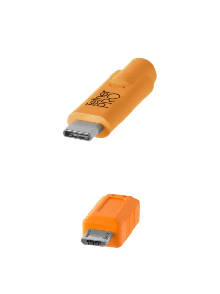 TetherPro USB-C to 2.0 Micro-B 5-Pin, 460cm, Orange | D'Aponte | Theter Tools Cables 2