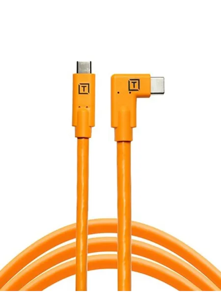 TetherPro USB-C to USB-C, 460cm, Orange, Right Angle | D'Aponte | Theter Tools Cables