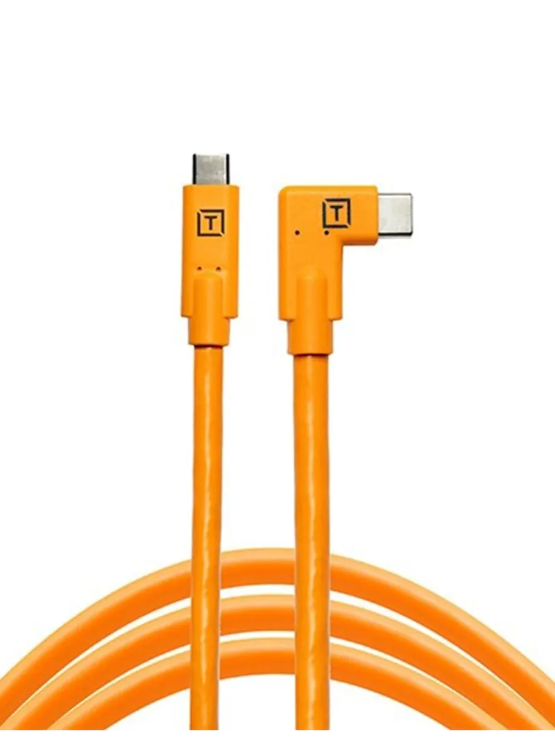 TetherPro USB-C to USB-C, 460cm, Orange, Right Angle | D'Aponte | Theter Tools Cables