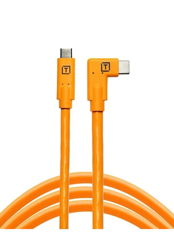 TetherPro USB-C to USB-C, 460cm, Orange, Right Angle | D'Aponte | Theter Tools Cables