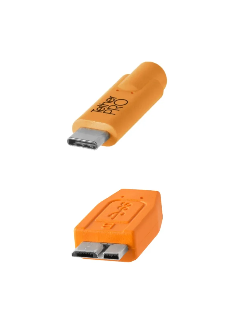 TetherPro USB-C to 3.0 Micro-B, 460cm, Orange | D'Aponte | Theter Tools Cables