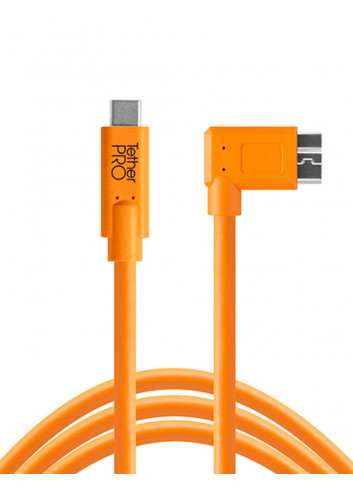 TetherPro USB-C a 3.0 Micro-B, 460cm, Arancio, Angolare