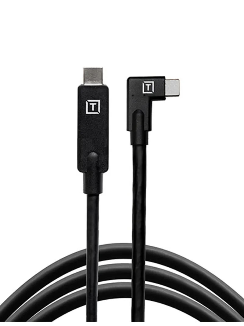 TetherPro USB-C to USB-C, 460cm, Black, Right Angle | D'Aponte | Theter Tools Cables