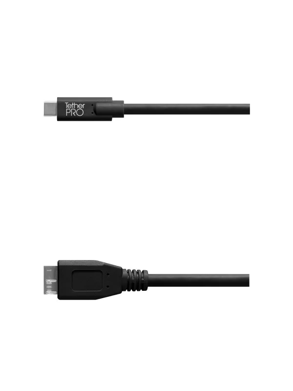 TetherPro USB-C a 3.0 Micro-B, 460cm, Nero, Angolare
