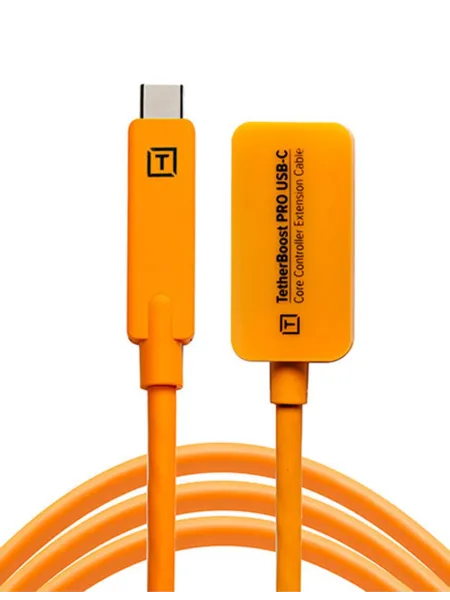 TetherBoost Pro USB-C Core Controller Extension Cable, 460cm, Orange | D'Aponte | Theter Tools Cables