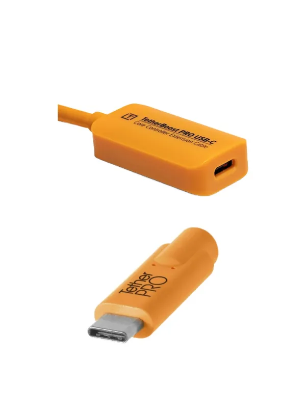 TetherBoost Pro USB-C Core Controller Extension Cable, 460cm, Orange | D'Aponte | Theter Tools Cables