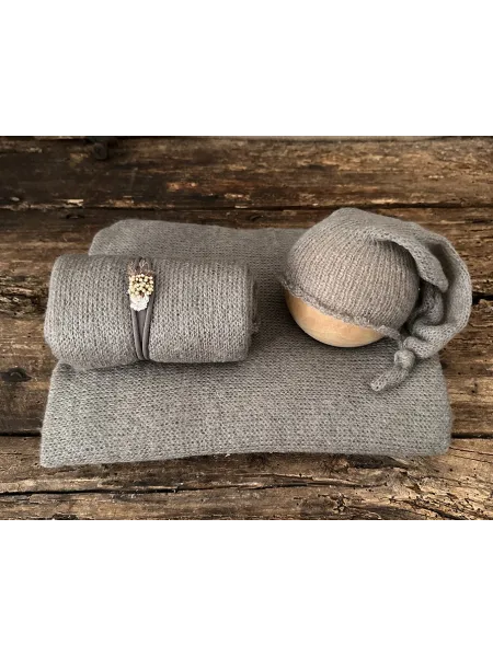 4 pcs Set in Mohair Jersey - Mud Grey | D'Aponte | Textile