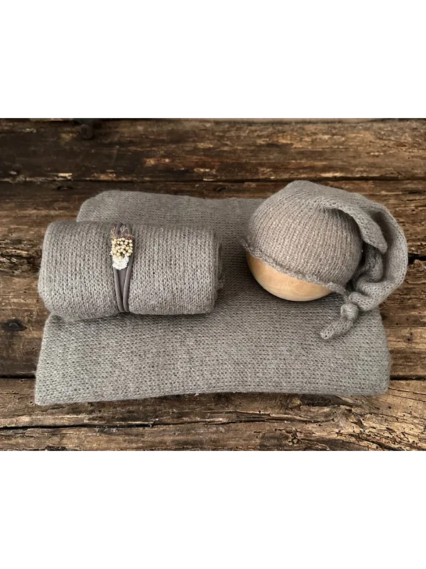 Set 4pz in Maglina di Mohair - Grigio Fango