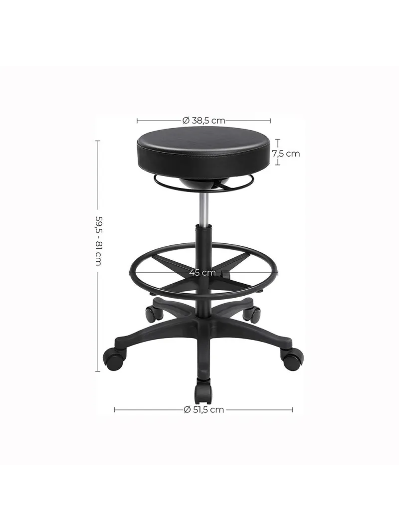 Sgabello 59,5-81cm nero