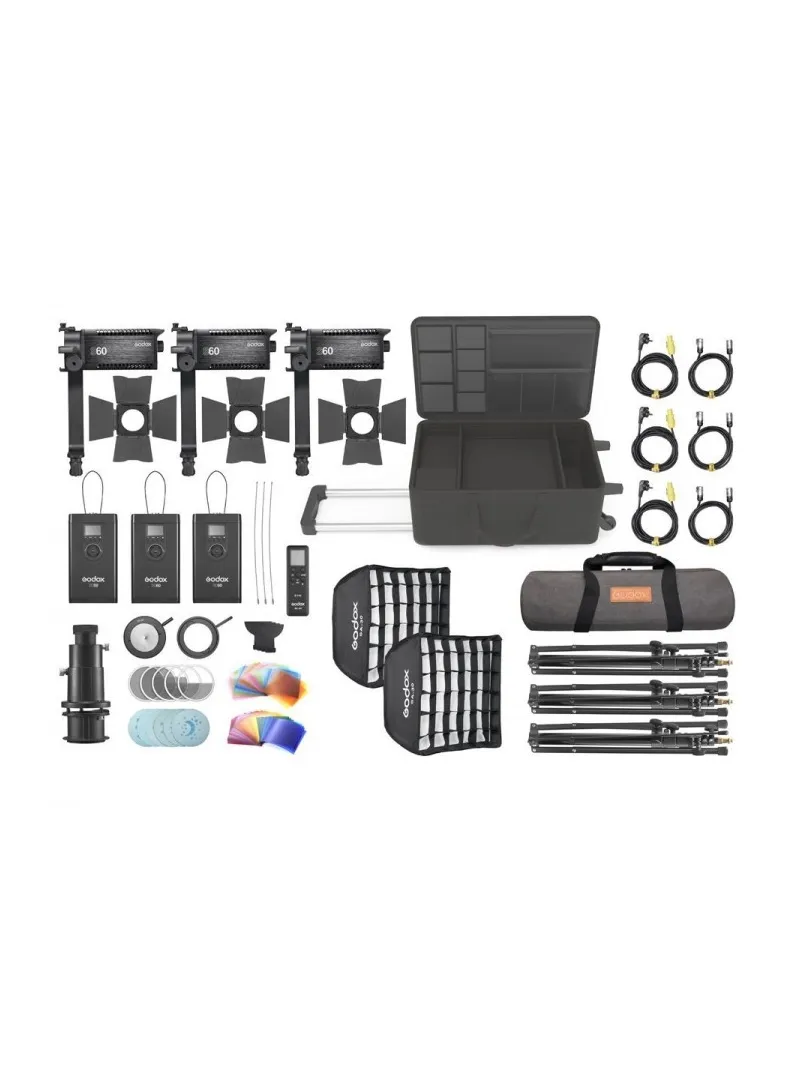 Godox S60Bi-D 3-Light S60Bi Kit with accessories | D'Aponte | Led Lights