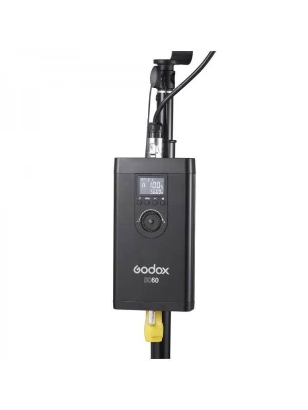 GODOX Kit di 3 illuminatori a led S60 con messa a fuoco + 3 stativi + 2 softbox + accessori