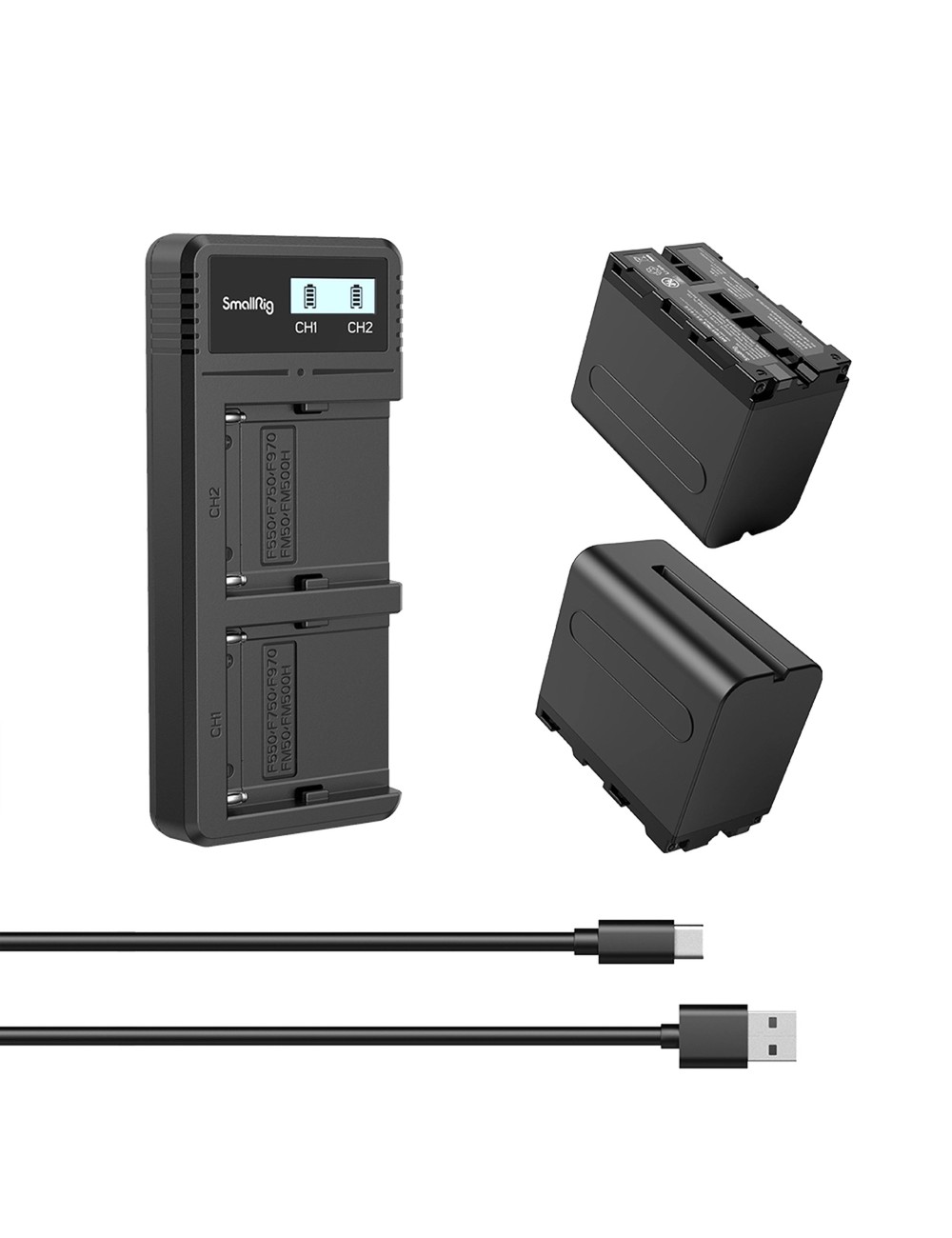 SMALLRIG 3823 NP-F970 Kit batteria e caricabatterie