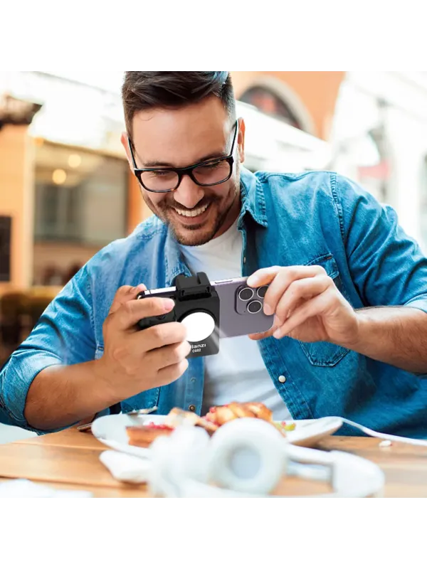 ULANZI CG-02 Impugnatura per fotocamera per smartphone con luce di riempimento