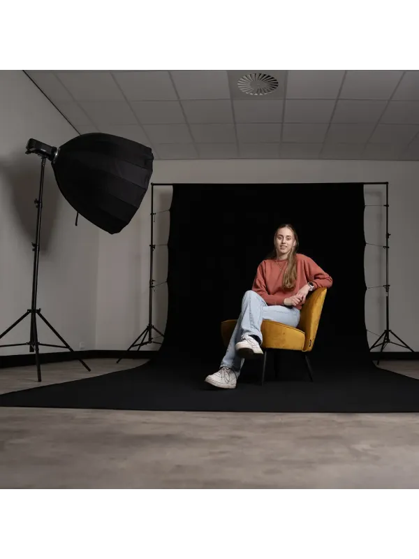 Acquista ora D'APONTE FONDALE IN COTONE NERO 260X600cm su daponte.biz