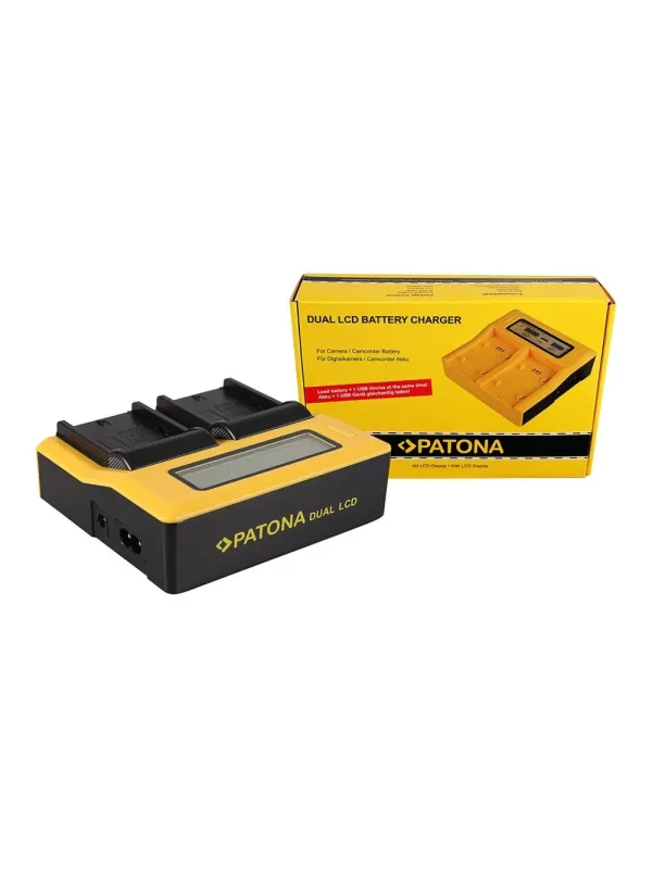 PATONA DUAL LCD USB CHARGER SONY NP-FM50/55 E NP-F550 NP-F970 NP-F