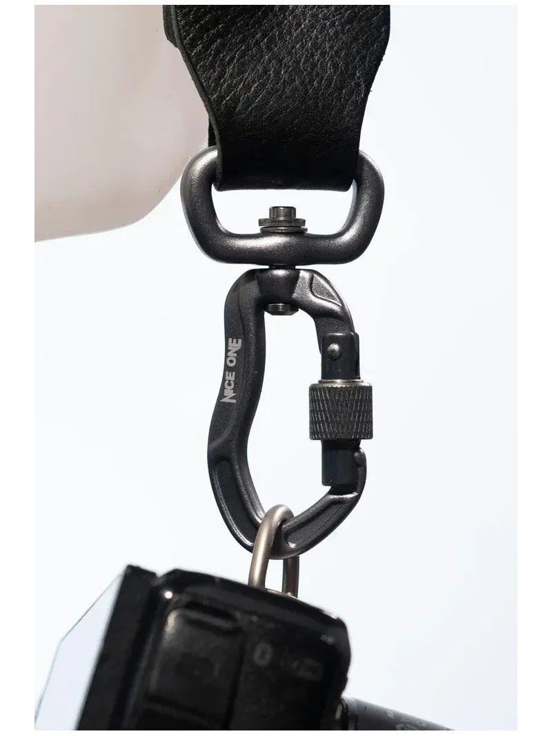 NICE ONE - Power - Tracolla Doppia in Pelle nero per Mirrorless e reflex
