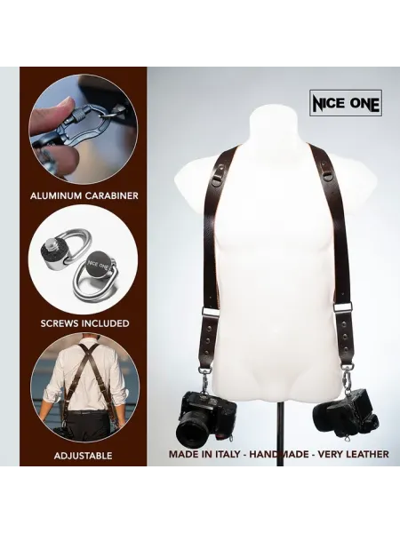 NICE ONE Shoulder Strap Double Power Brown | D'Aponte | Shoulder, Camera Strap and Accessories