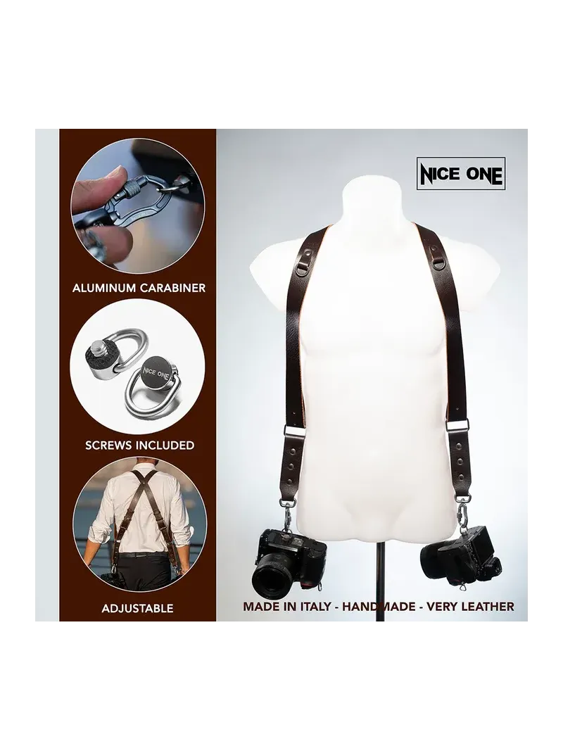 NICE ONE Shoulder Strap Double Power Brown | D'Aponte | Shoulder, Camera Strap and Accessories