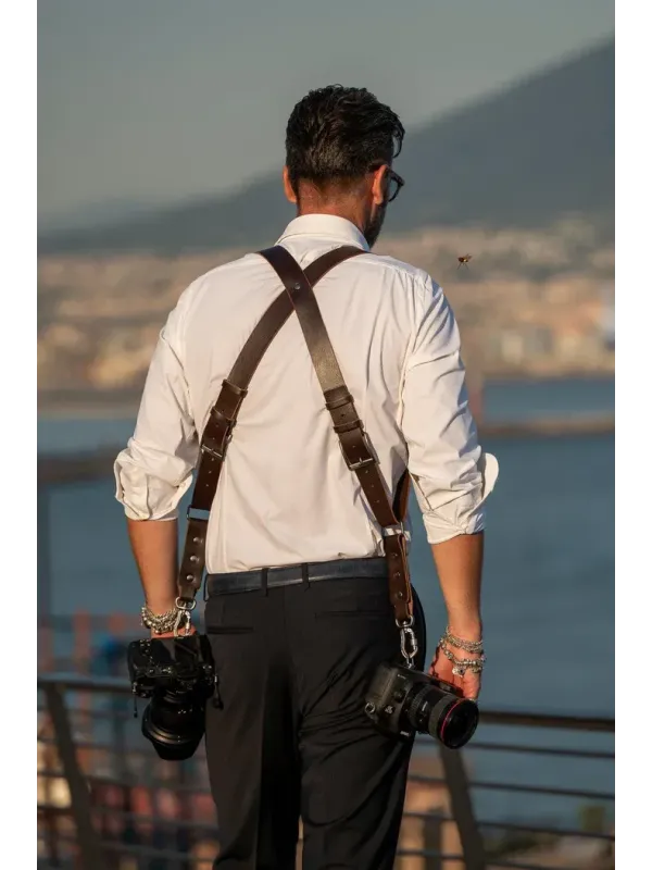 Nice One - Power - Tracolla Doppia in Pelle Testa di Moro per Mirrorless e reflex
