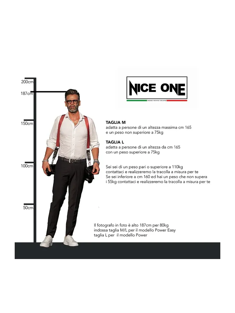 NICE ONE - POWER EASY - Tracolla Doppia in Pelle e tessuto Verde per Mirrorless e reflex