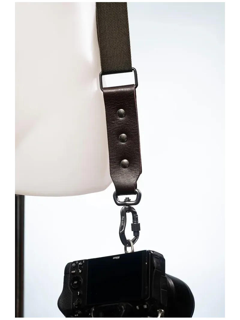 NICE ONE - POWER EASY - Tracolla Doppia in Pelle e tessuto Verde per Mirrorless e reflex