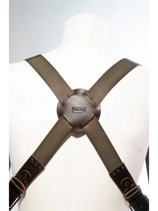 NICE ONE - POWER EASY - Tracolla Doppia in Pelle e tessuto Verde per Mirrorless e reflex