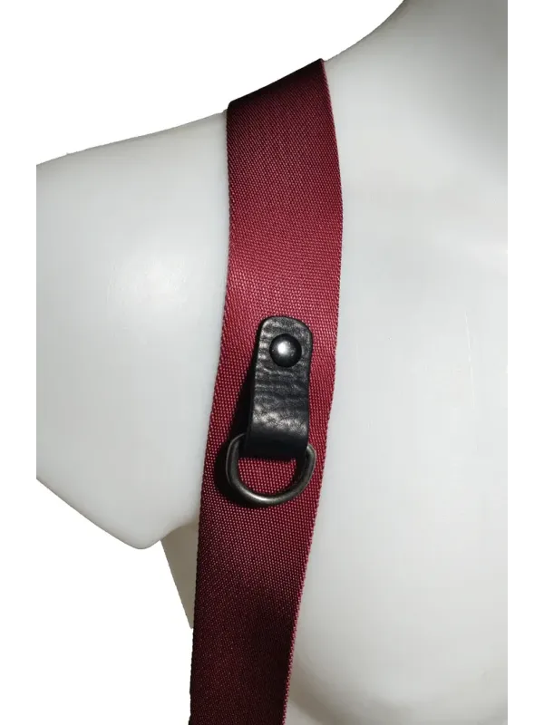 NICE ONE - POWER EASY - Tracolla Doppia in Pelle e tessuto Bordeaux per Mirrorless e reflex