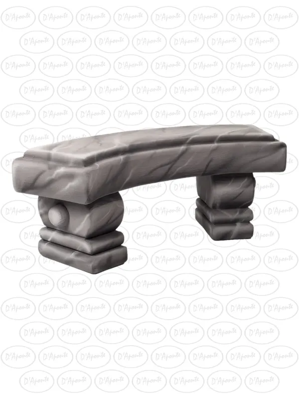 D'APONTE P418 GREY HALF-ROUND BENCH | D'Aponte | Photo Props