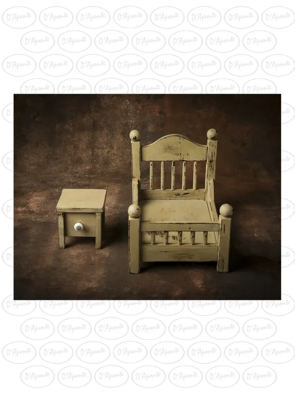 D'APONTE NEWBORN NB017 GREEN COT AND BEDSIDE TABLE | D'Aponte | Newborn Accessories